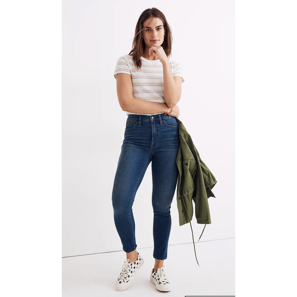 NWT MADEWELL Tall Plus 10" High Rise Roadtripper Supersoft Jean in Playford Wash